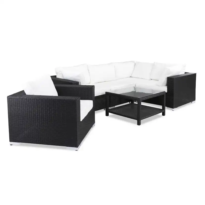 Loungegrupp Comfort Garden Bahamas 5-sits Hörn med Fåtölj och Bord 75x75