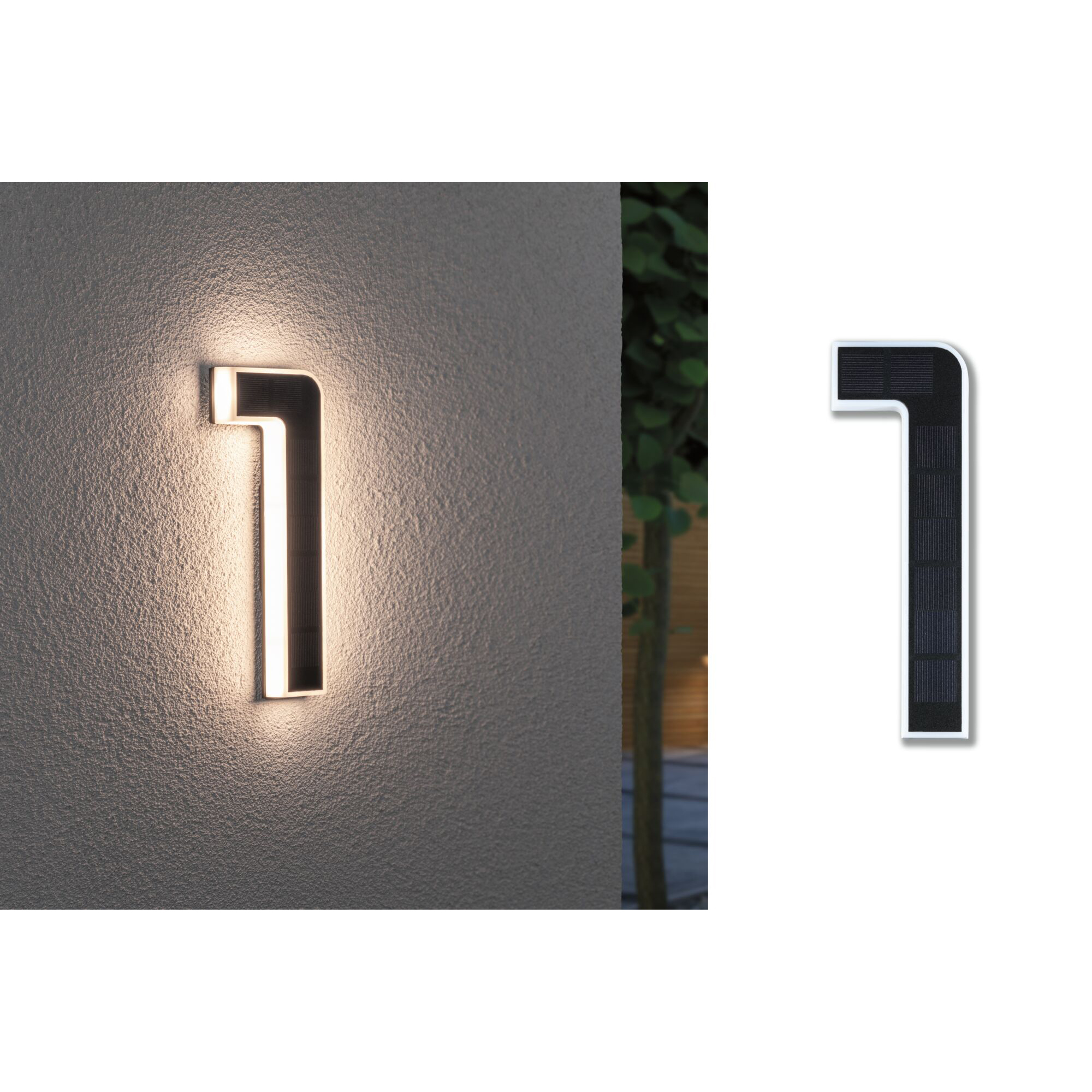 Fasadbelysning Solcell LED Paulmann Husnummer 0-9 med belysning inkl. utbytbart batteri IP44
