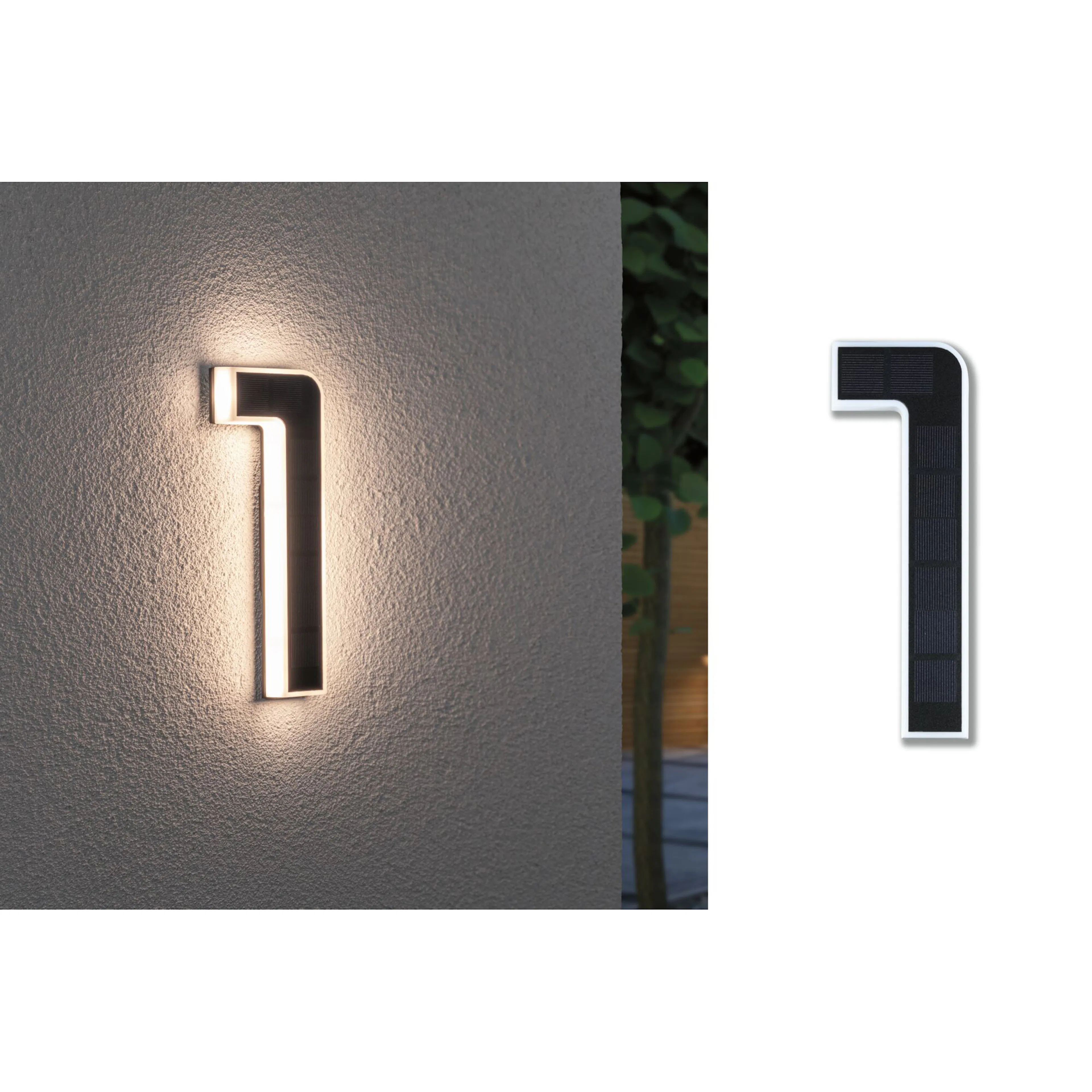 Fasadbelysning Solcell LED Paulmann Husnummer 0-9 med belysning inkl. utbytbart batteri IP44