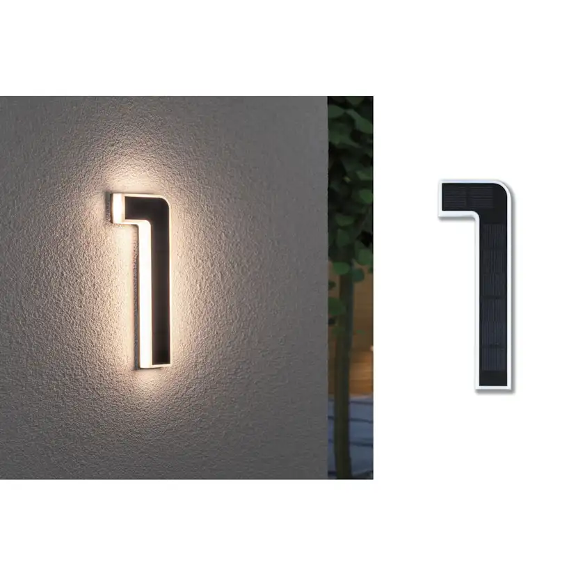 Fasadbelysning Solcell LED Paulmann Husnummer 0-9 med belysning inkl. utbytbart batteri IP44