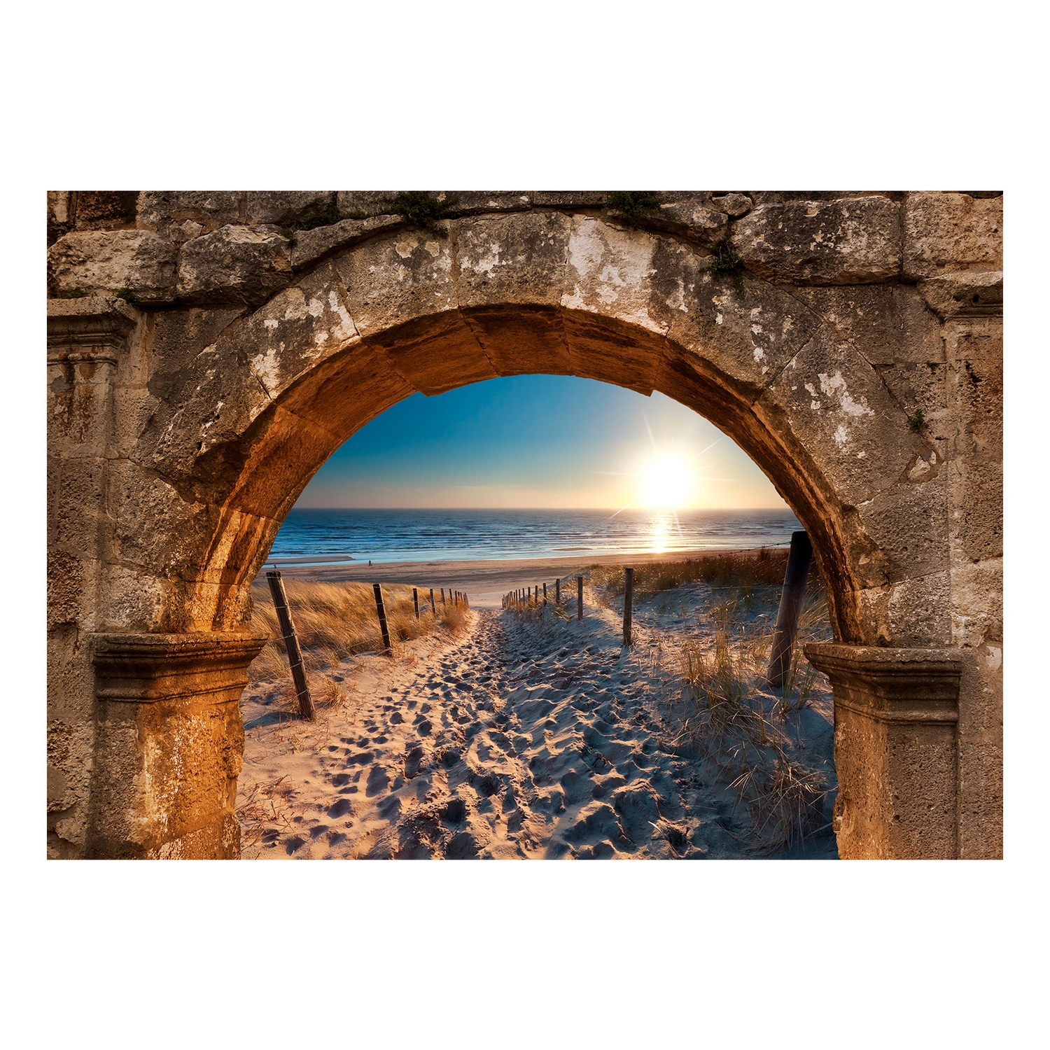 Fototapet Arkiio Självhäftande Arch And Beach