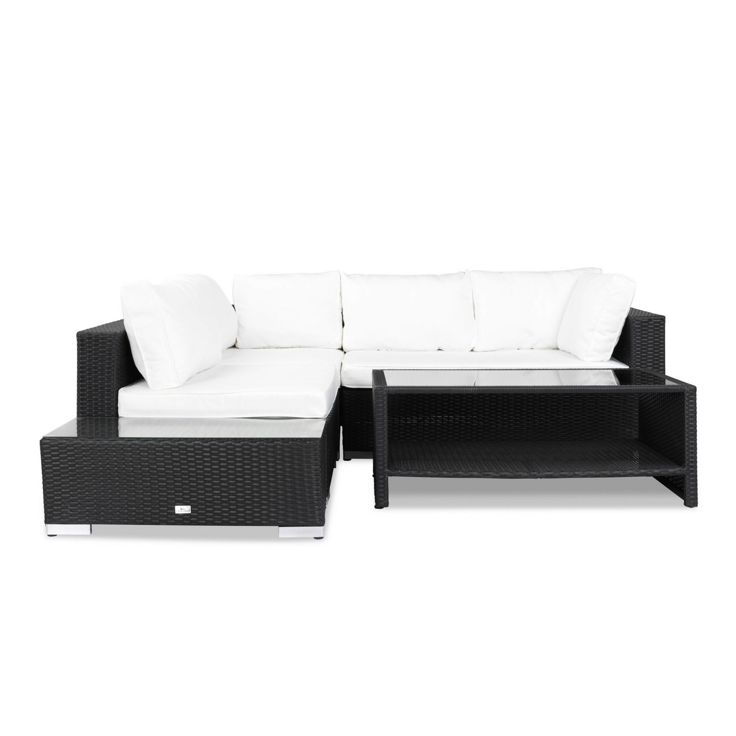 Loungegrupp Comfort Garden Bahamas 4-sits med Avslut och Bord med Hylla Utomhus