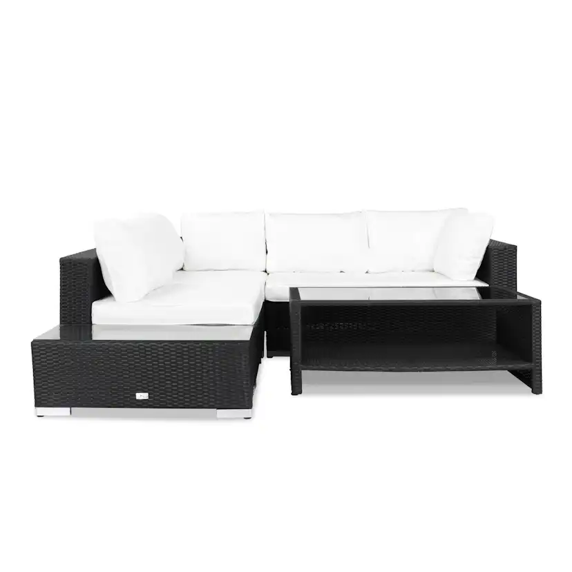 Loungegrupp Comfort Garden Bahamas 4-sits med Avslut och Bord med Hylla Utomhus