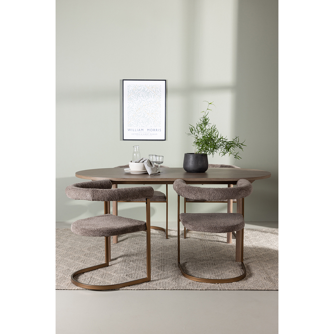 Matgrupp Venture Home Andy Ø120 cm med 4st Morning Matstolar