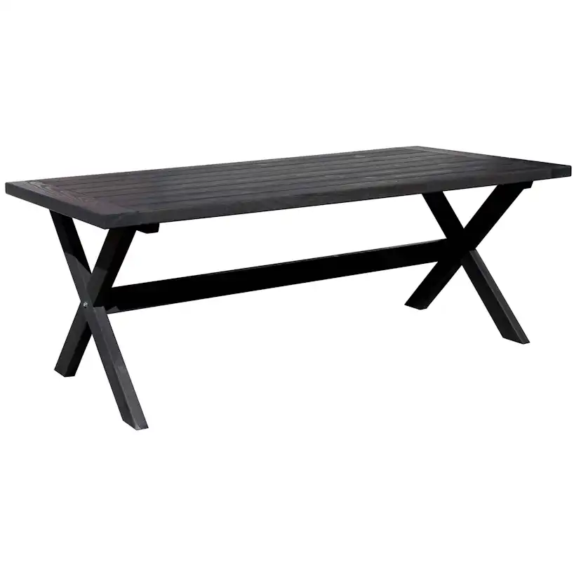 Matgrupp Utomhus Baltic Garden 220 cm bord och 6 Levanto grå stolar
