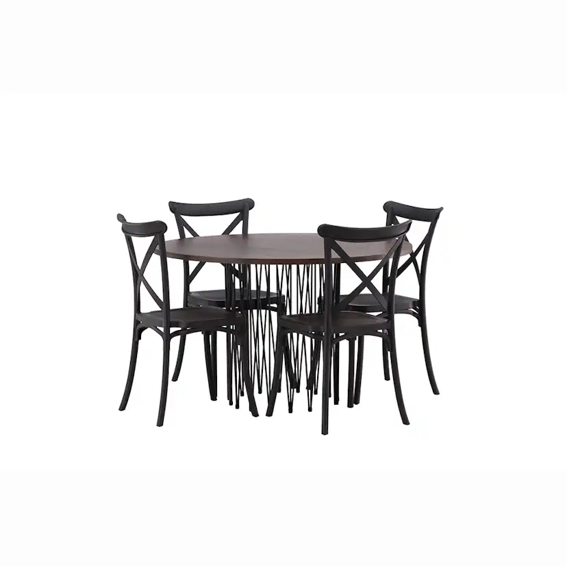 Matgrupp furniture/fashion Stone Rund med 4 Crosett Stolar