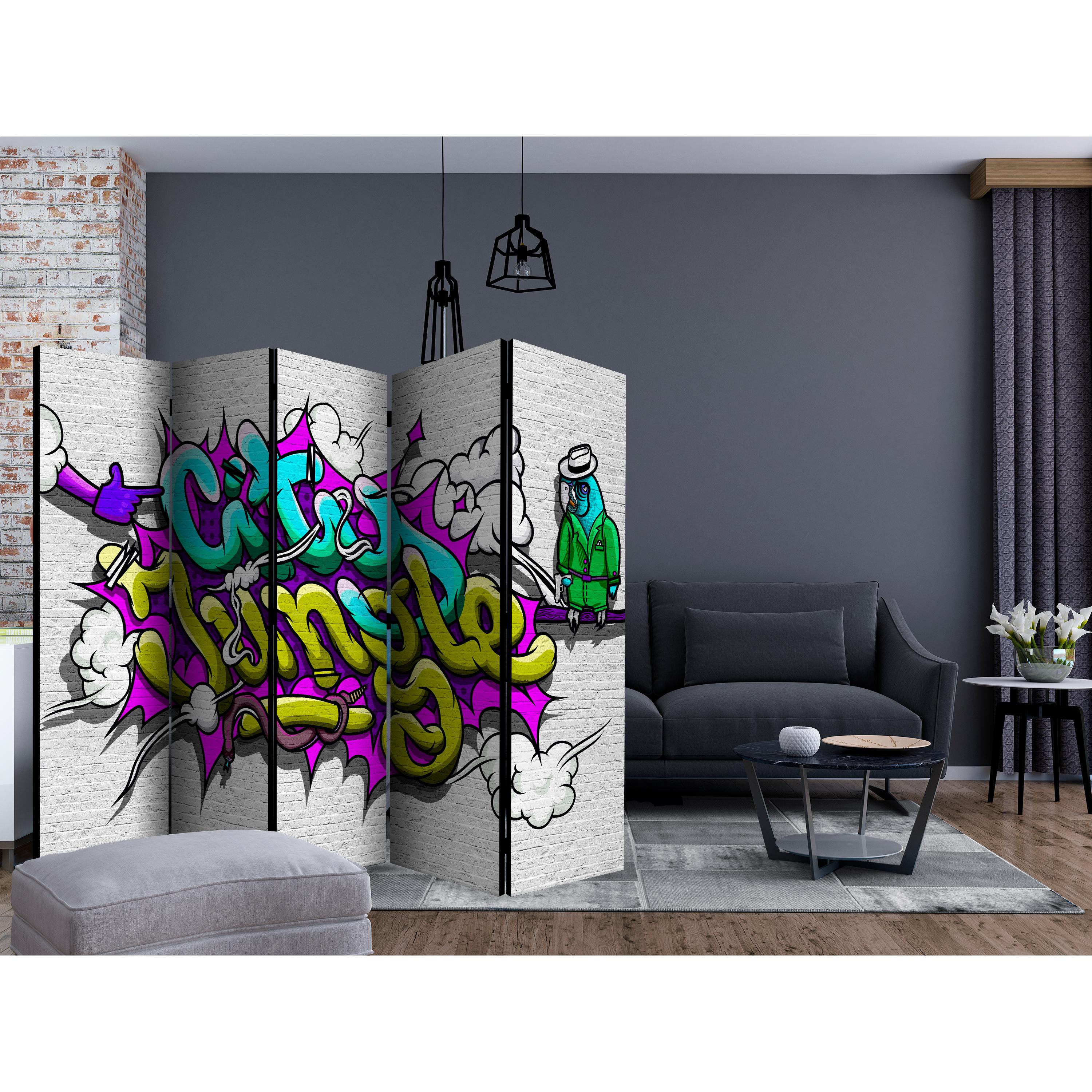 Rumsavdelare Skärmvägg Arkiio City Jungle Graffiti II 225x172 cm
