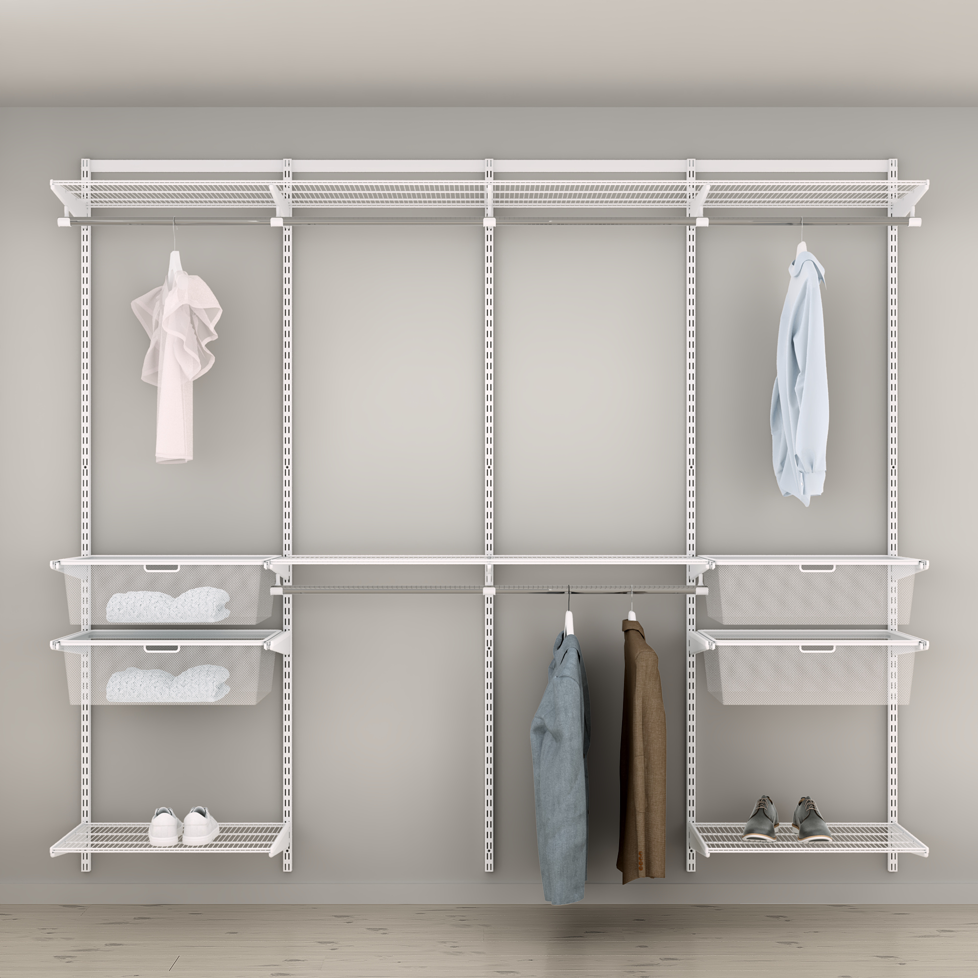 Garderobslösning Elfa Ready Solution Classic 18 Vit B: 2496 mm