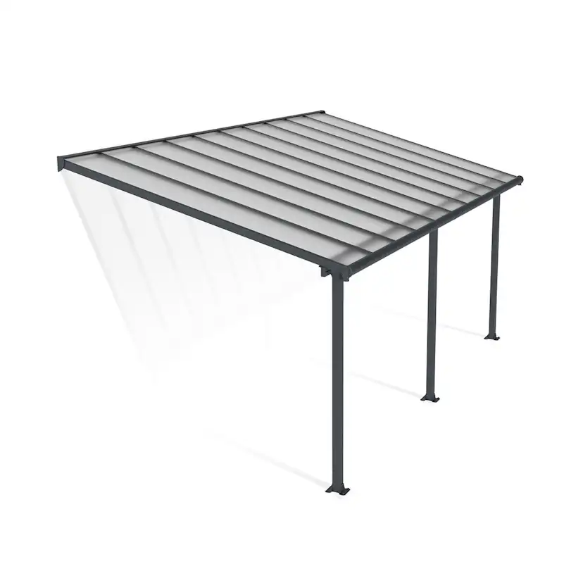 OLYMPIA PATIO COVER 3X6.10 GREY CLEAR 3 x 6 m