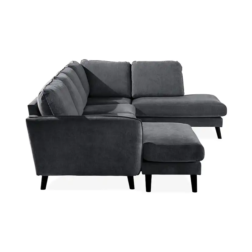 Trend Lyx U-soffa med Divan Vänster Mörkgrå