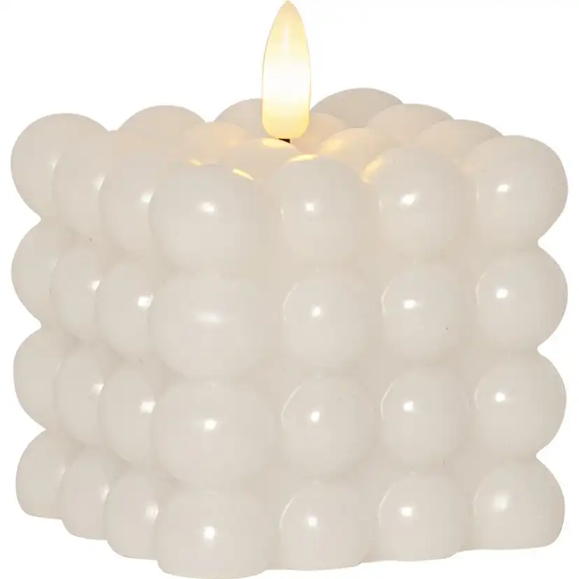 LED Blockljus Flamme Dot vit Vit