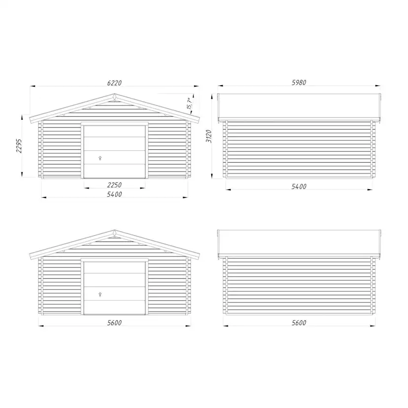 Roger 29,2 m2 (inv. 27,7 m2) with sectional door Obehandlad