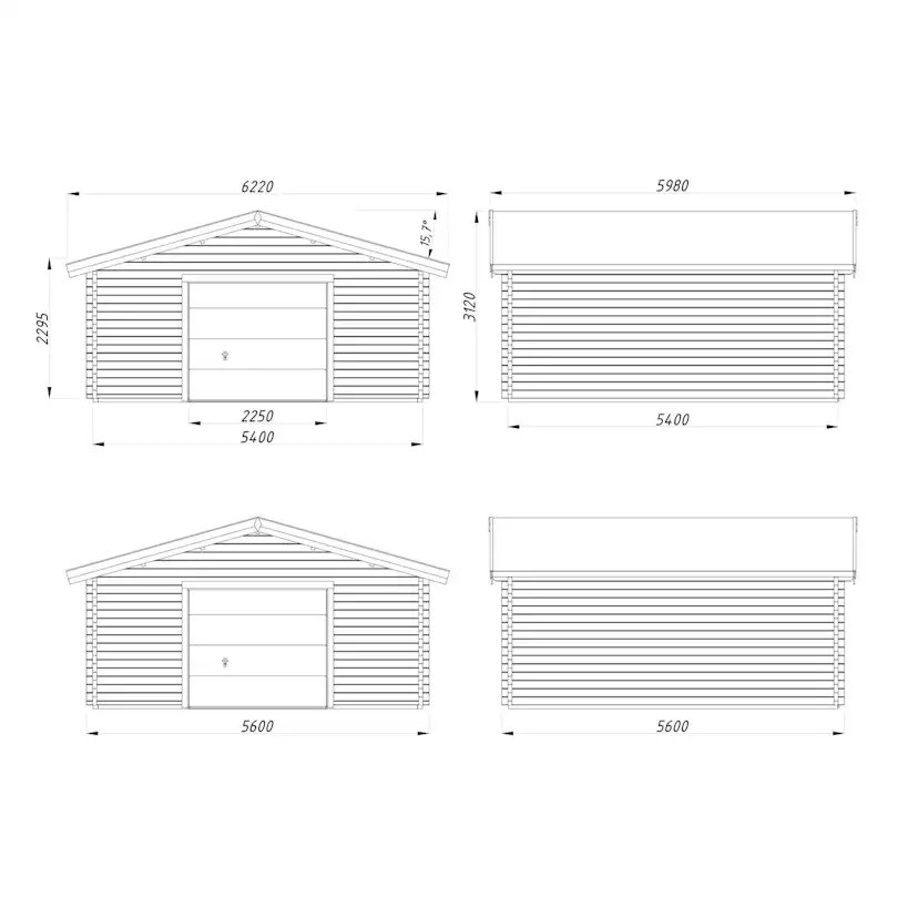 Garage Palmako Roger med Garageport 29,2 m2
