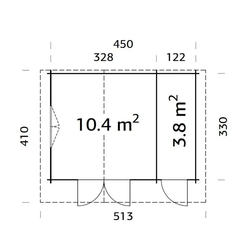 Stuga Palmako Emma 14,2 m2