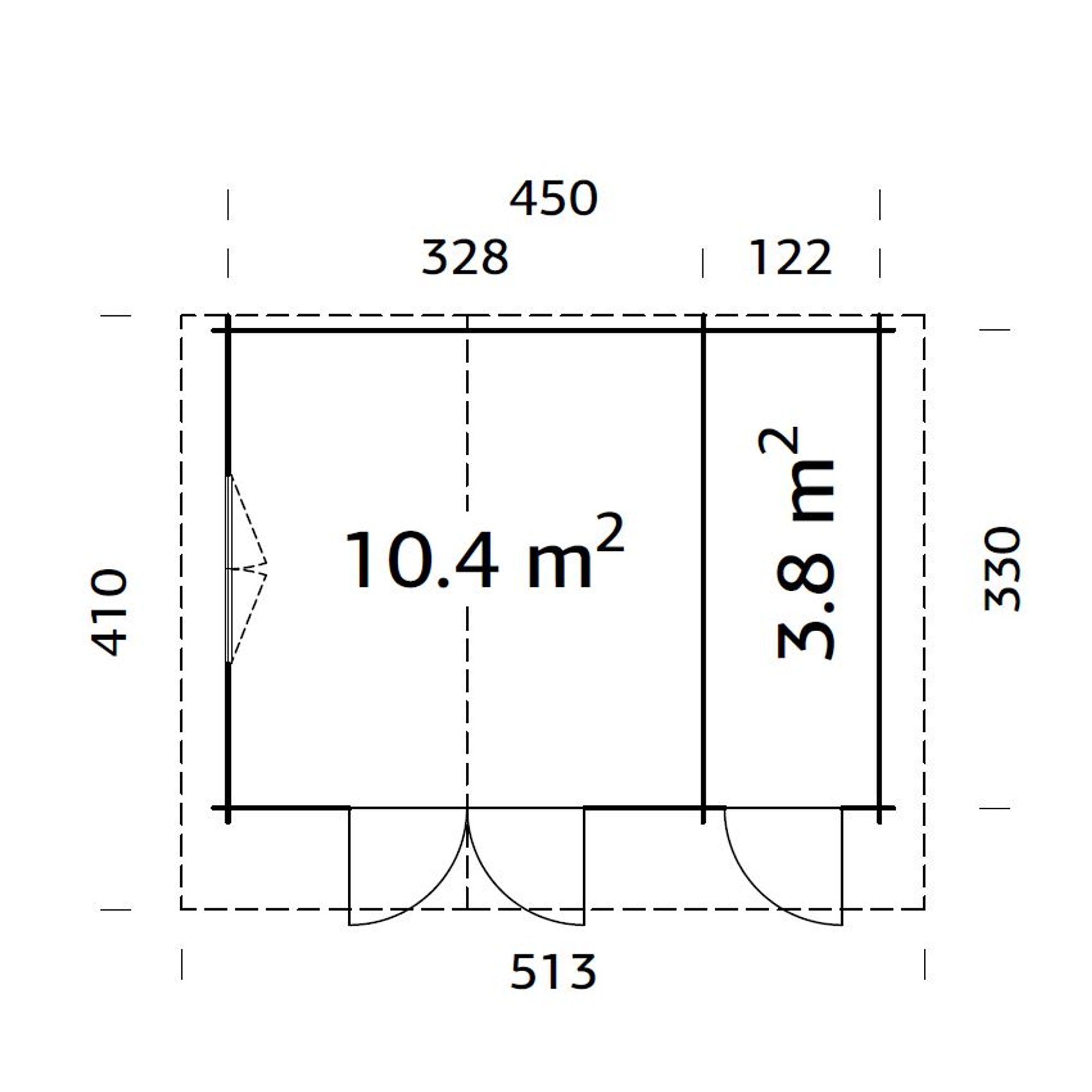 Emma 14,2 m2 Brun dippad