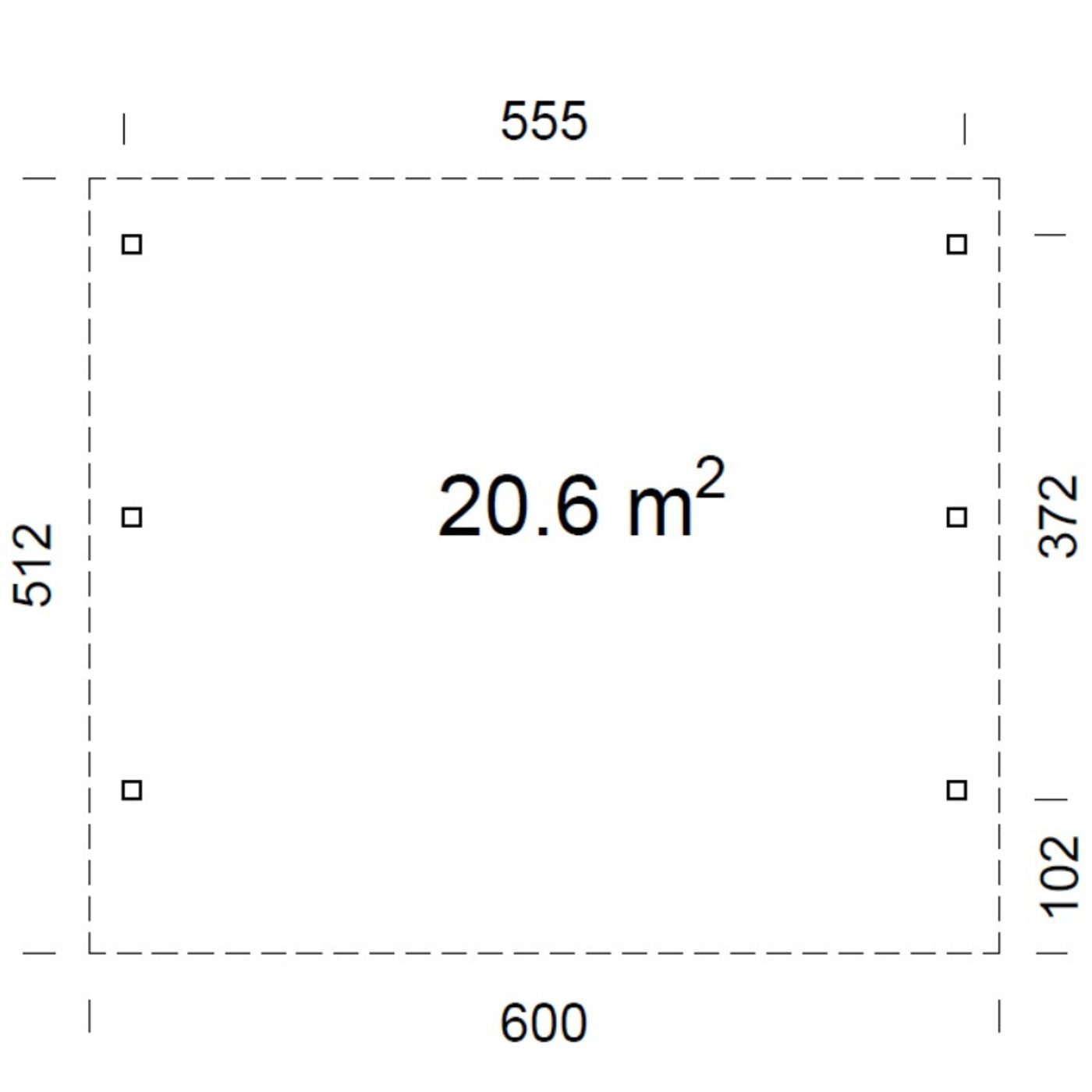 Carport Karl 20,6 m2 Obehandlad