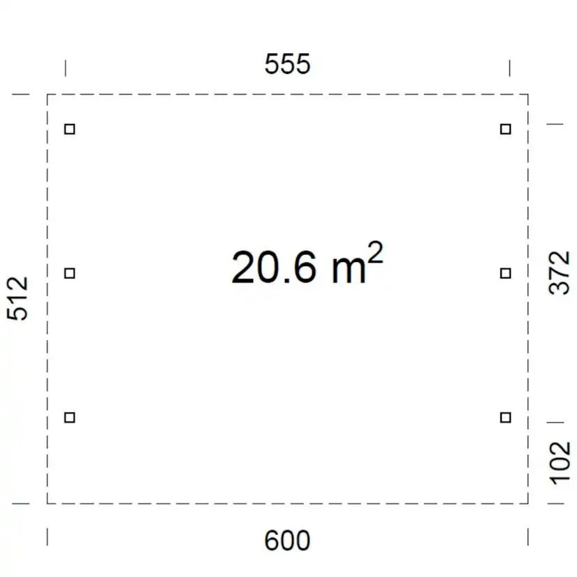 Carport Karl 20,6 m2 Obehandlad
