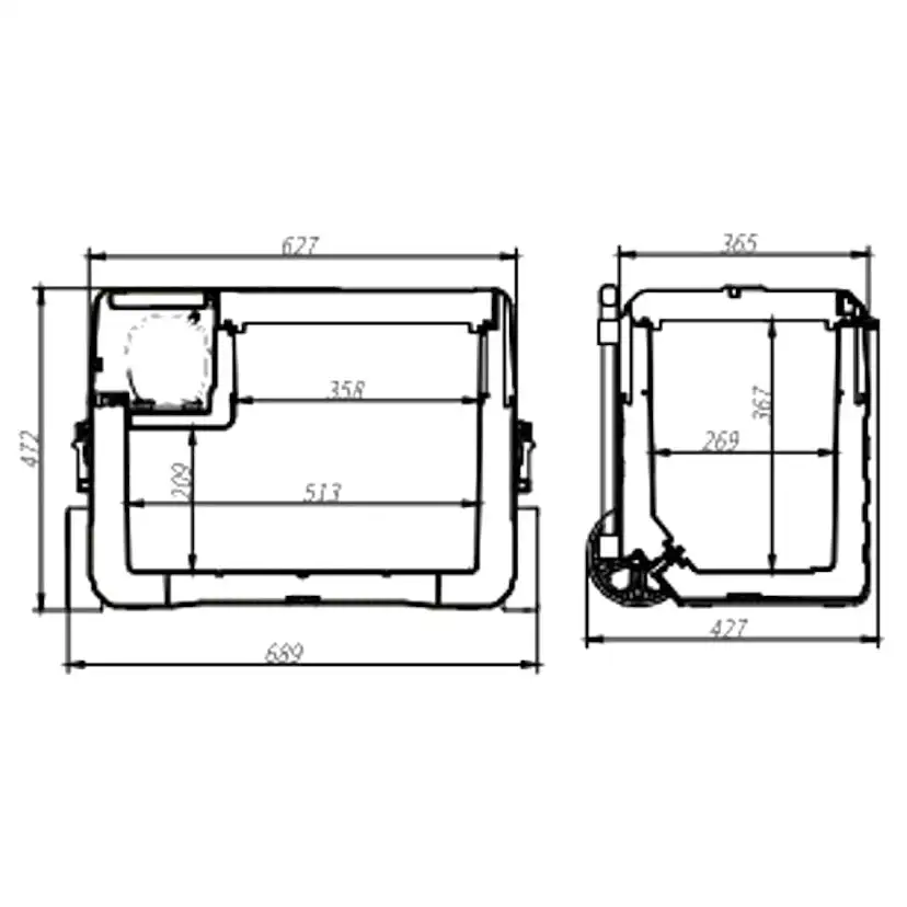 Campingkyl Frezzer Pro 42L 12/24V 230V Med Frys