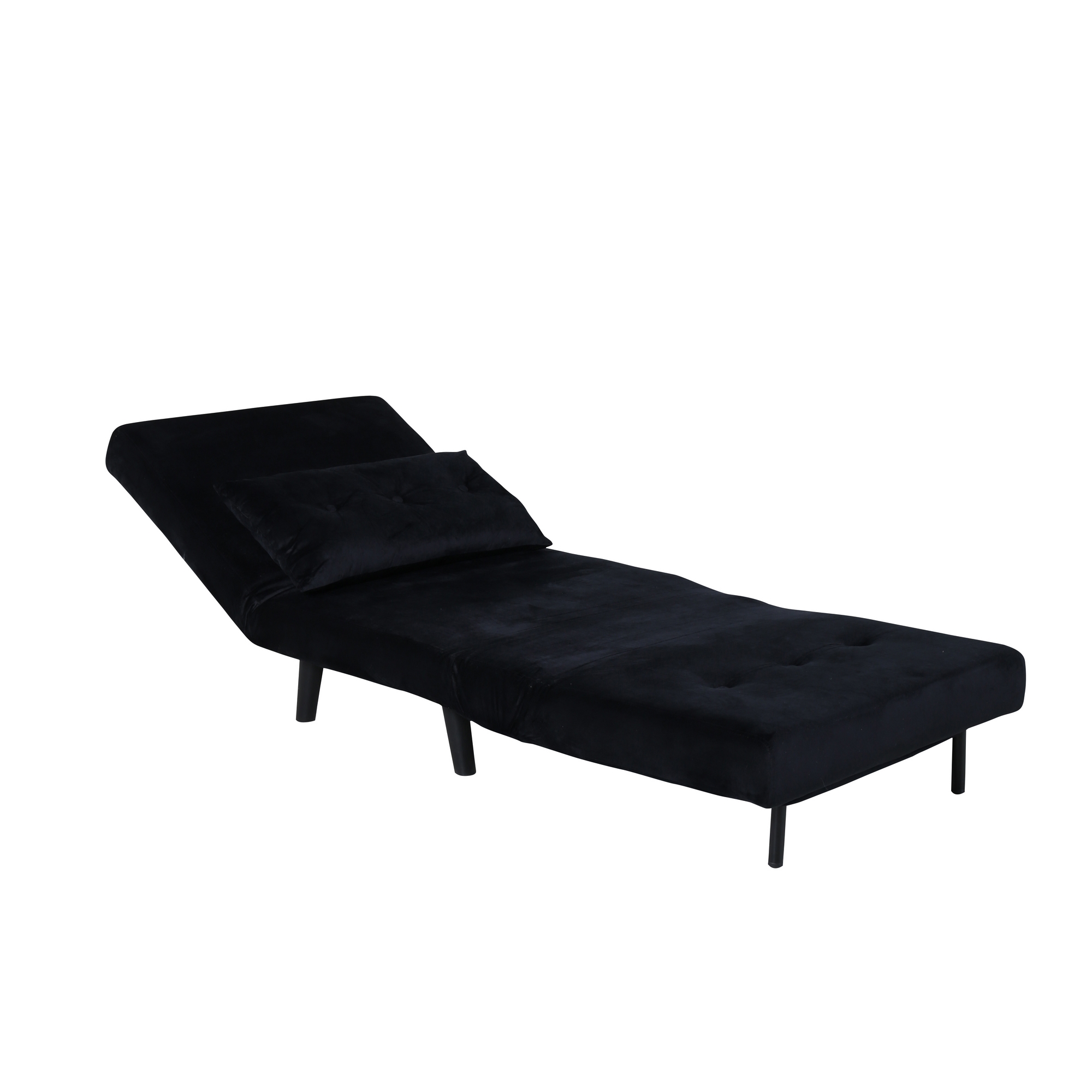 Vicky Folding Bed Single - Black / Black Velvet Svart