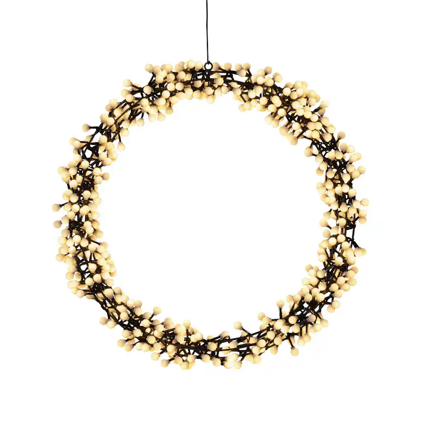 Krans Gnosjö Konstsmide Svart Metall 50 cm LED Varmvit
