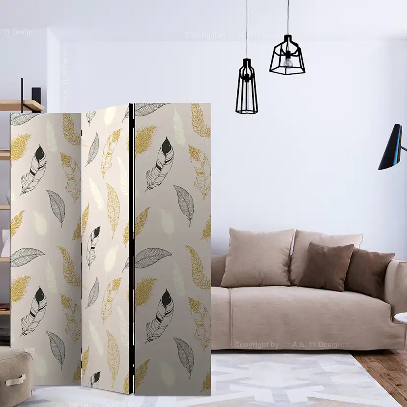 Rumsavdelare Skärmvägg Arkiio Golden Feathers 135x172 cm