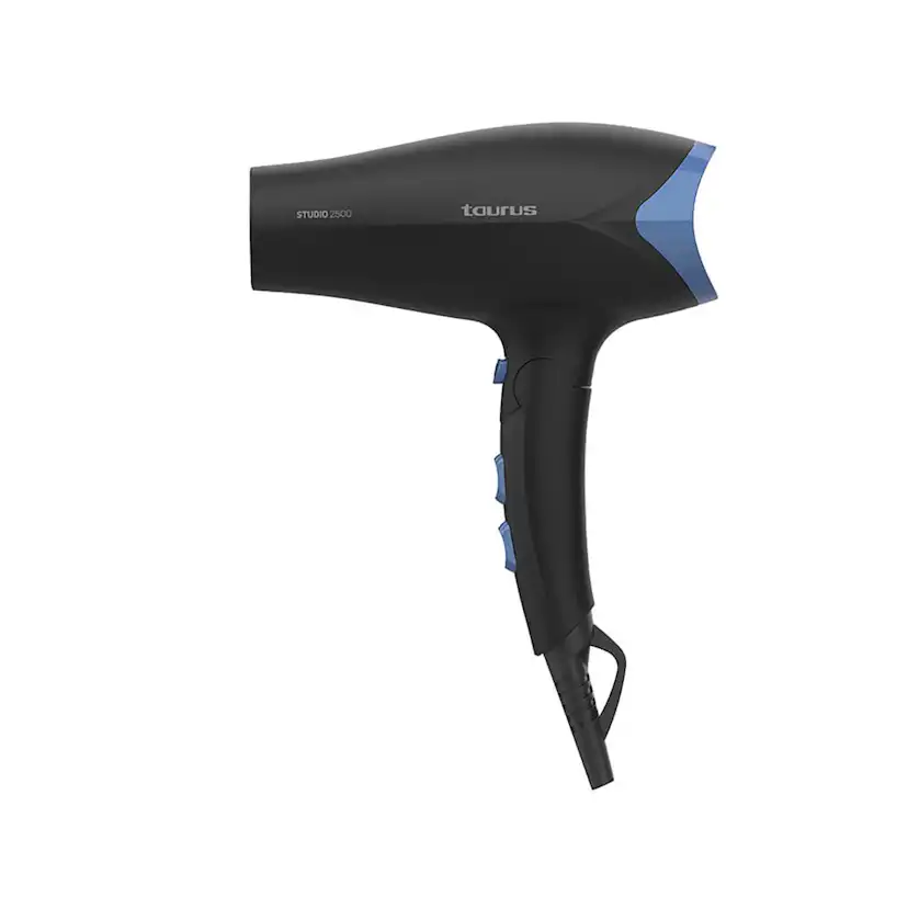 Hårtork TAURUS Studio 2500 Svart 2400W - Kompakt Värmeverktyg för Resan