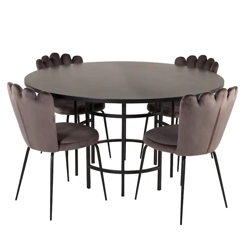 Matgrupp furniture/fashion Copenhagen med 4 Gråa Limhamn Light Stolar