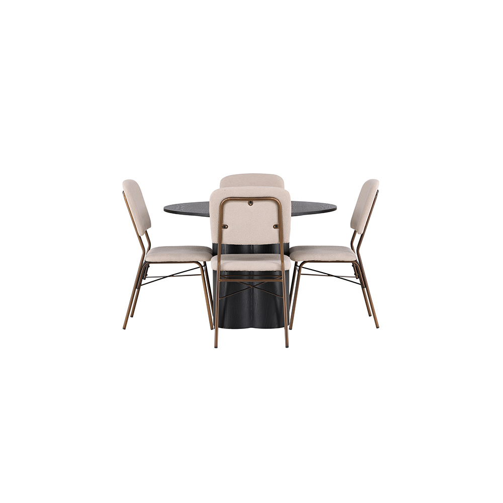 Matgrupp Venture Home Olivia Ø110 cm med 4 st Seda stolar