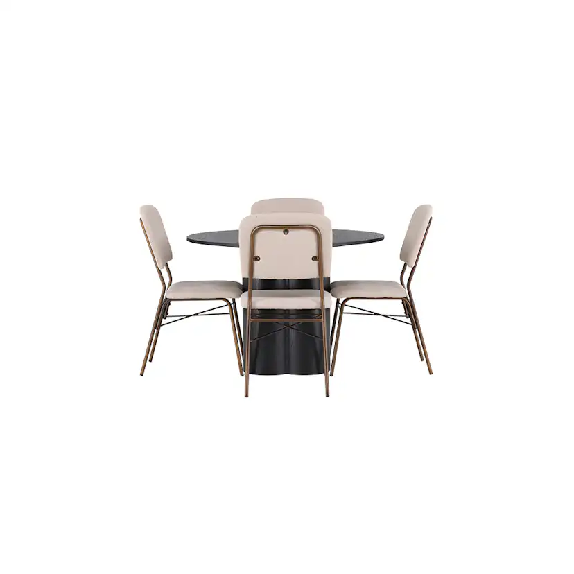 Matgrupp Venture Home Olivia Ø110 cm med 4 st Seda stolar