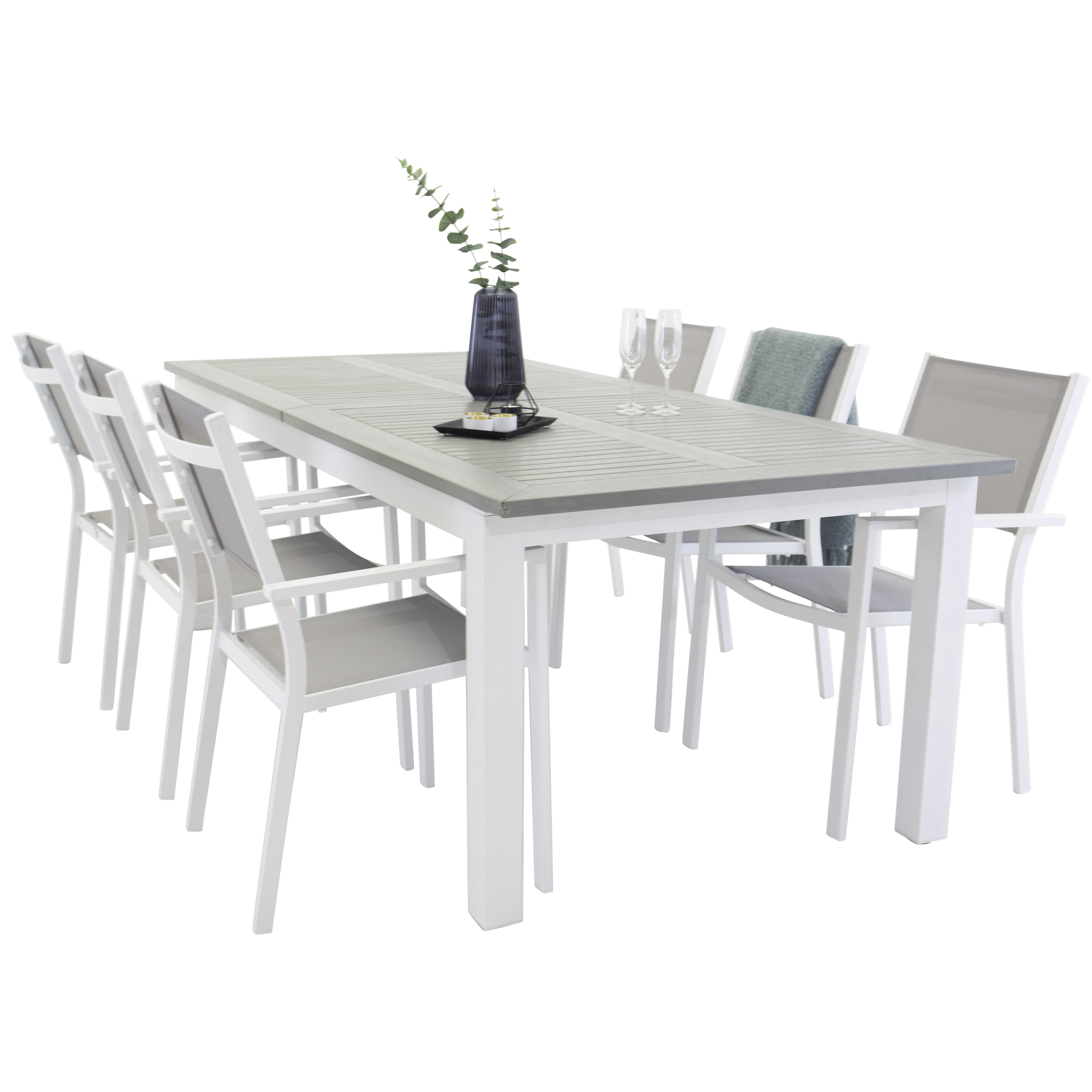 Matgrupp Venture Home Aleyna 224/324 med 6 Copacabana Karmstolar