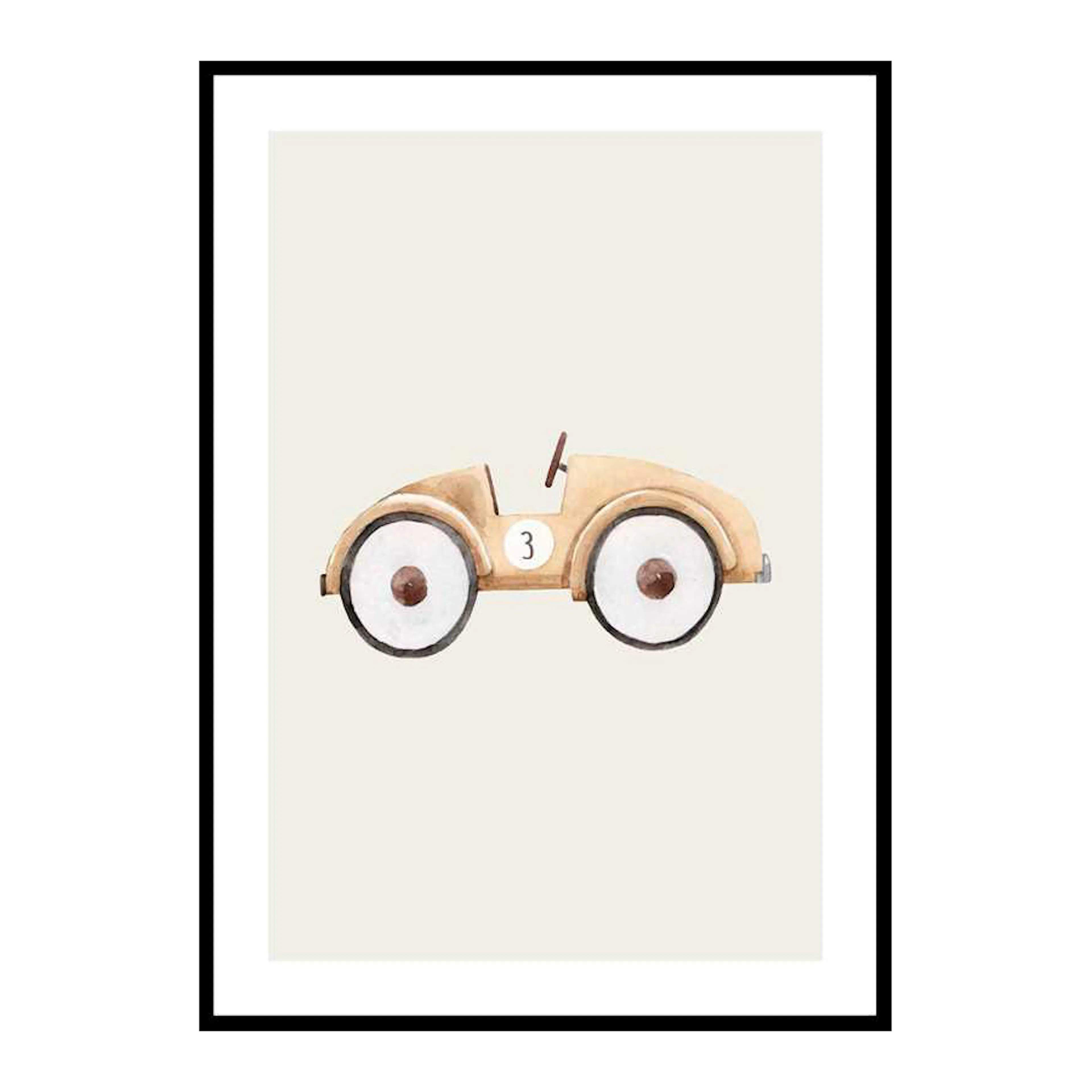 Beige Toy Car 50x70 cm
