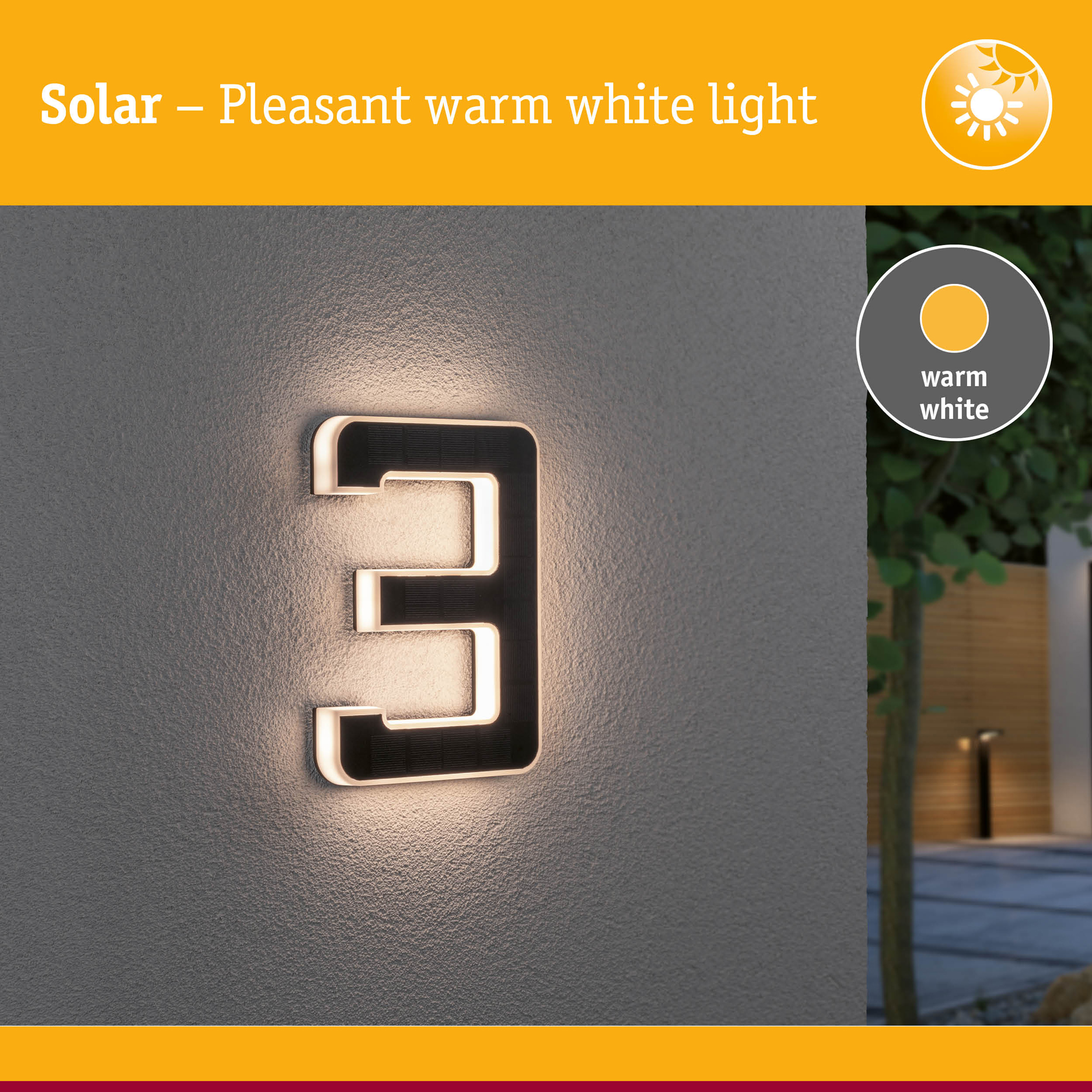 Fasadbelysning Solcell LED Paulmann Husnummer 0-9 med belysning inkl. utbytbart batteri IP44