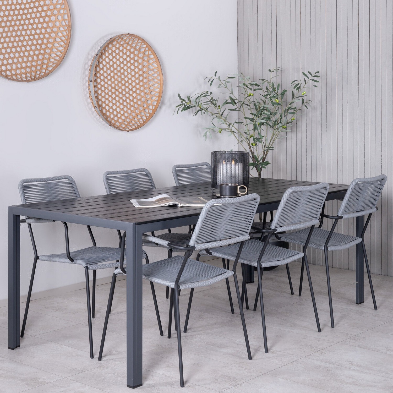 Matgrupp Utomhus Venture Home Bront med 6 Leon Trädgårdsstolar