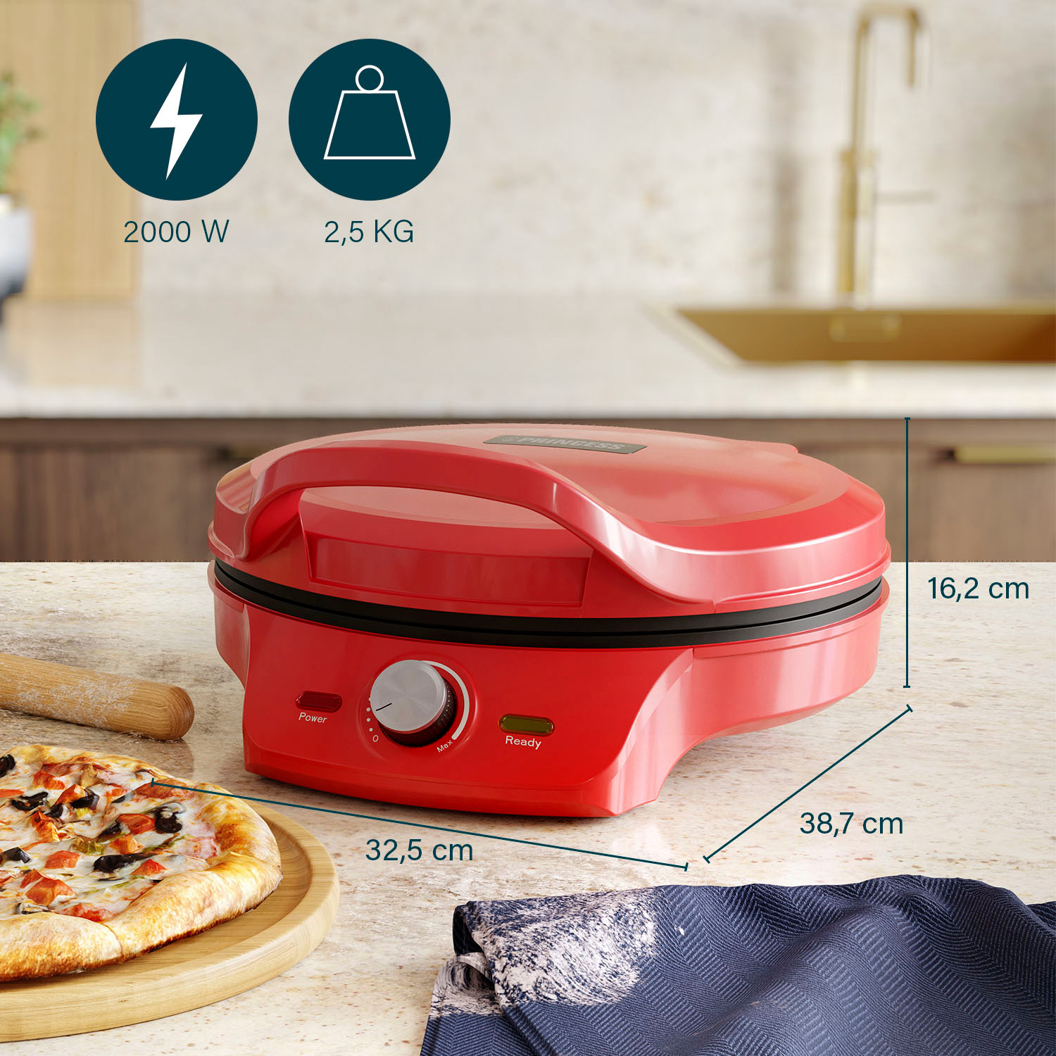 Pizza Maker Princess Ø 32 cm 180°