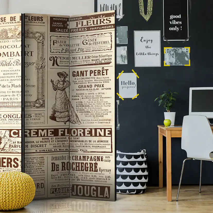 Rumsavdelare Skärmvägg Arkiio Vintage Magazines 135x172 cm