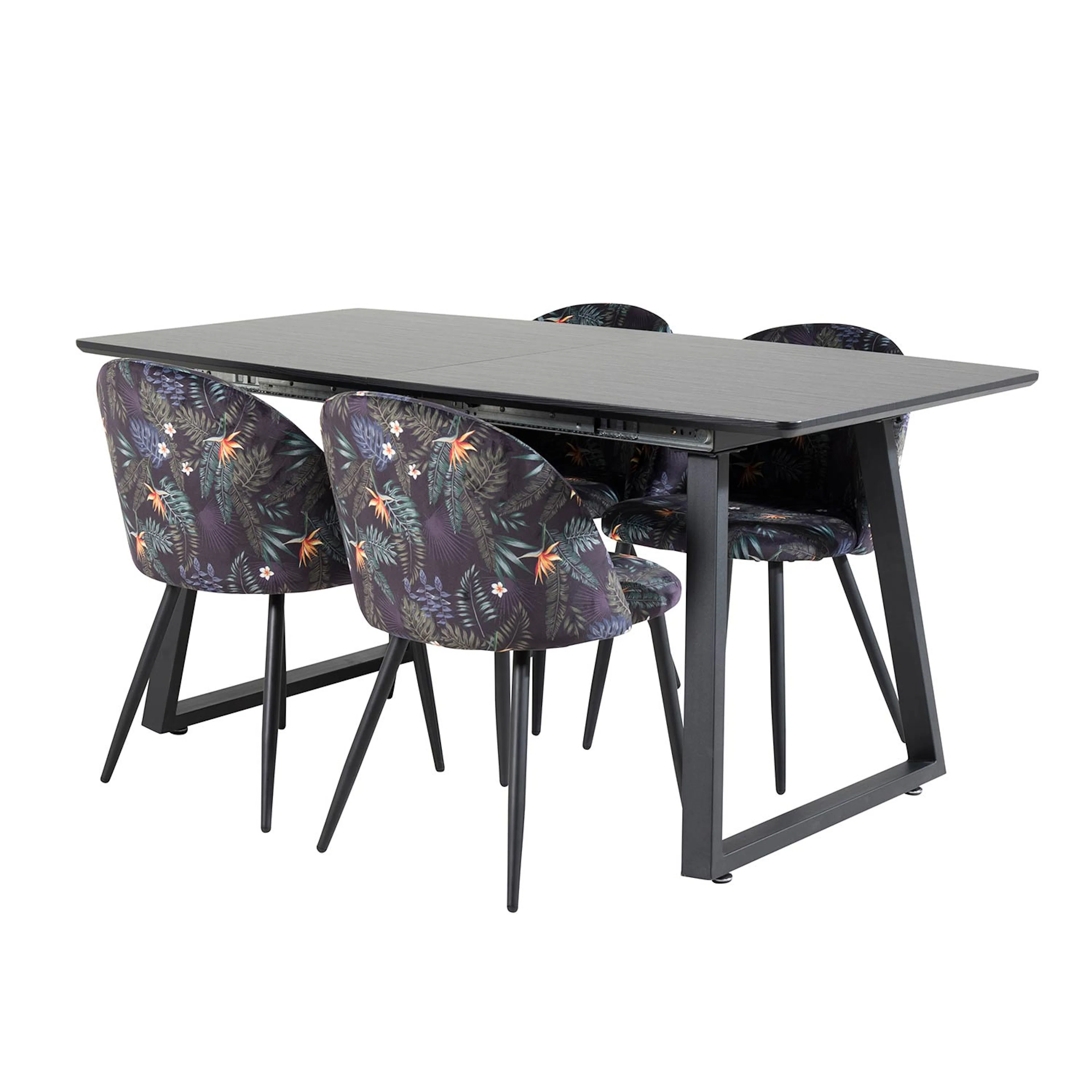 Svart/Blommönstrad