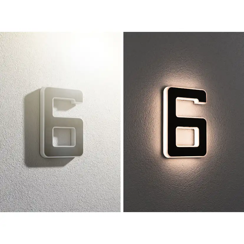 Fasadbelysning Solcell LED Paulmann Husnummer 0-9 med belysning inkl. utbytbart batteri IP44