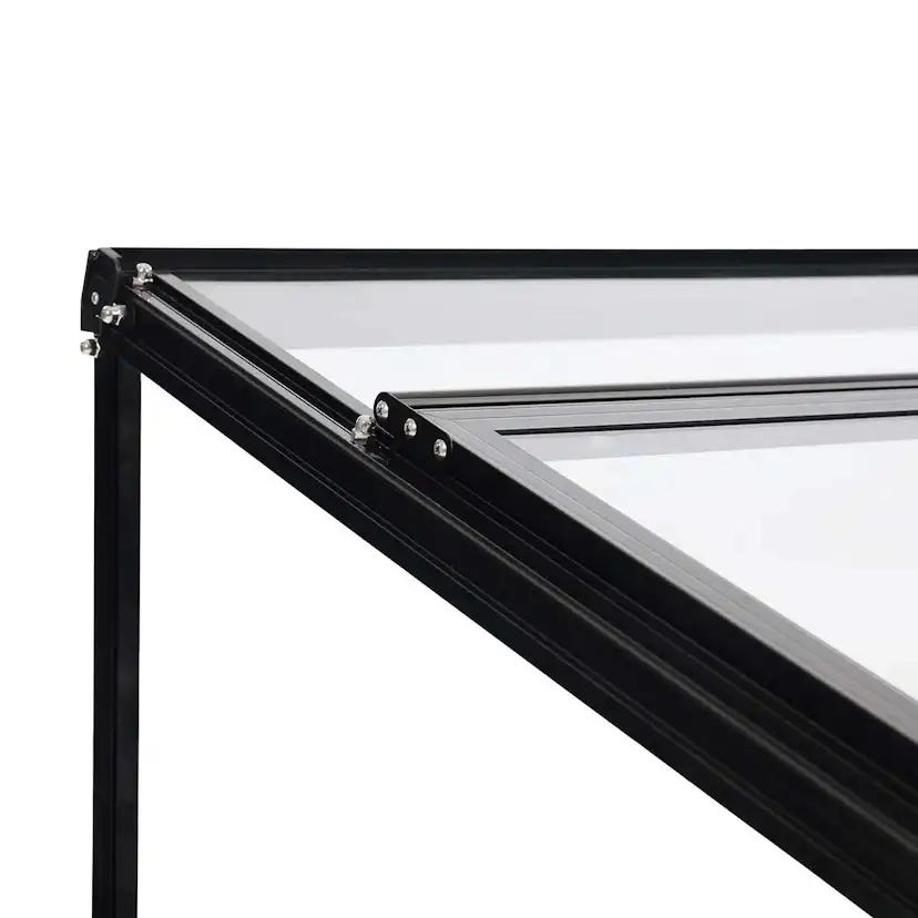 Växthus Metalcraft 1,02 kvm Svart Rektangulärt