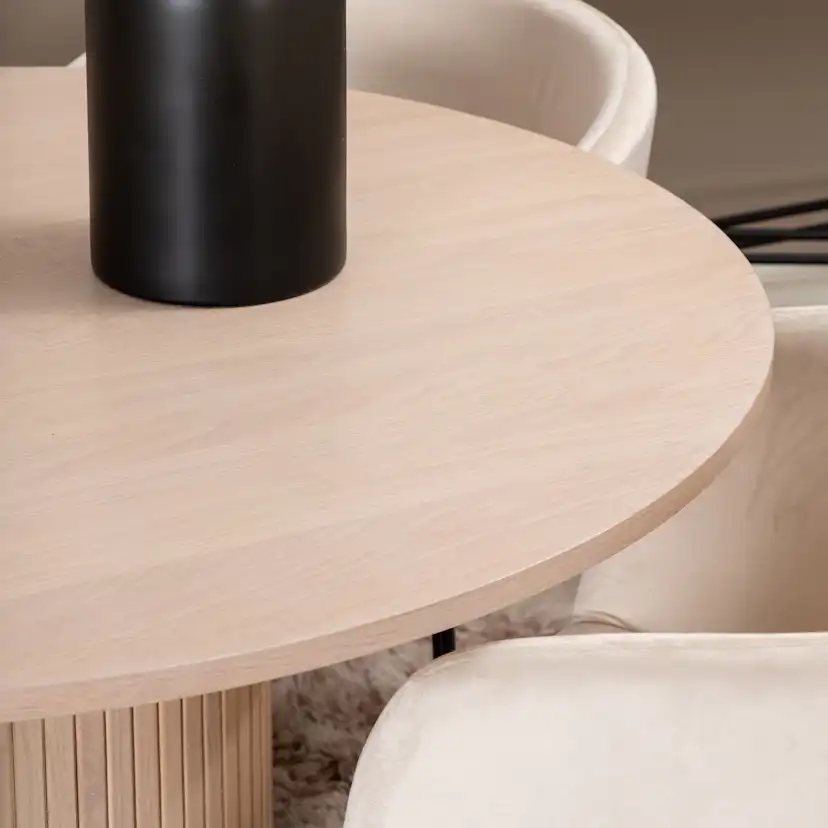 Matgrupp Venture Home Bianca Rund med 4 Bergen Stolar Sammet