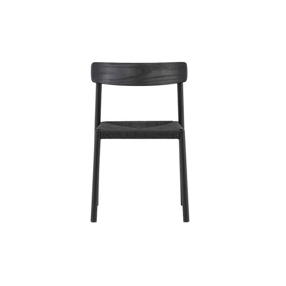 Malmön Dining Chair - Black / Beige Linen fabric Svart