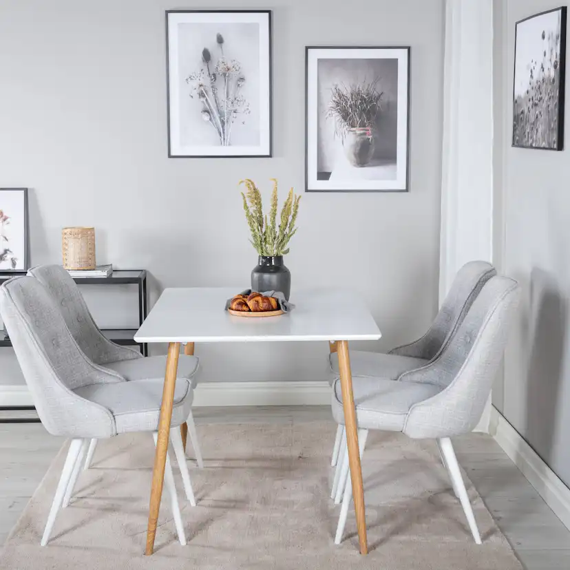 Matgrupp Basic Home Pontus Rektangulärt Matbord 120 cm med 4 Valera Matstol