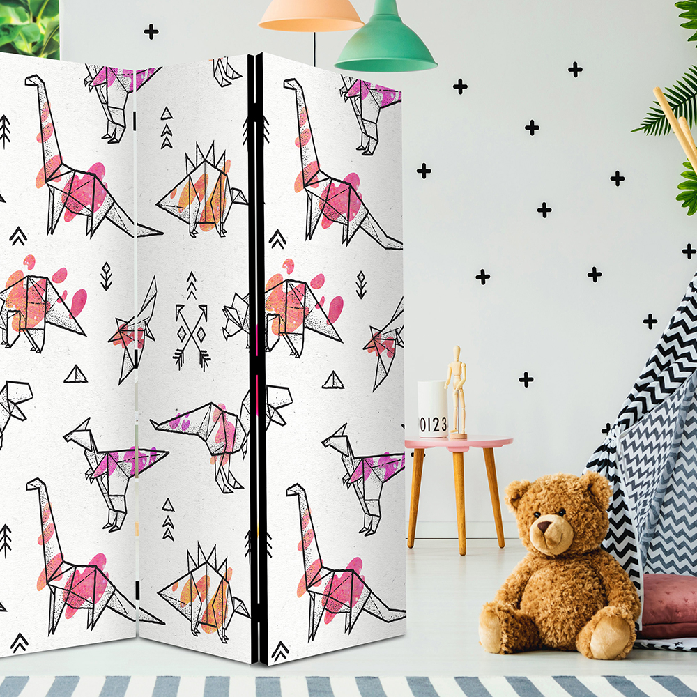 Rumsavdelare Skärmvägg Arkiio Origami Dinosaurs 135x172 cm