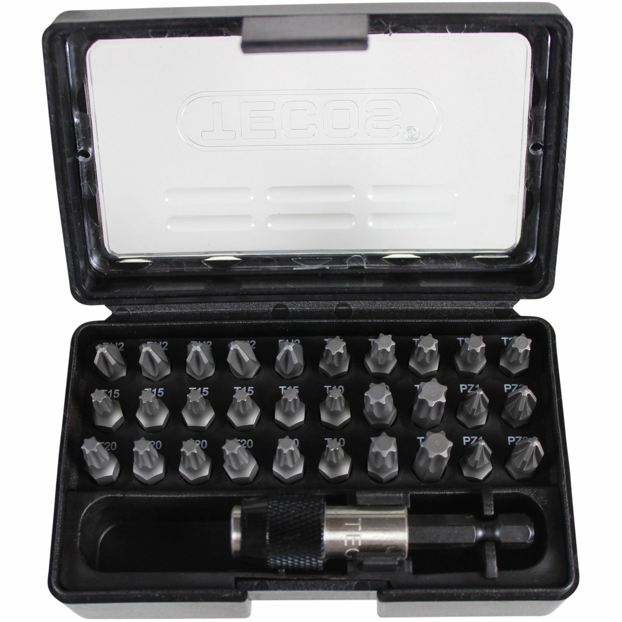 Bitsset Tecos 31 Delar svart i box