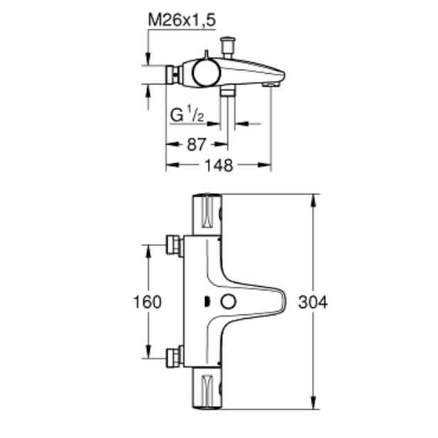 Dusch- och Badkarsblandare Grohe Grohtherm 800
