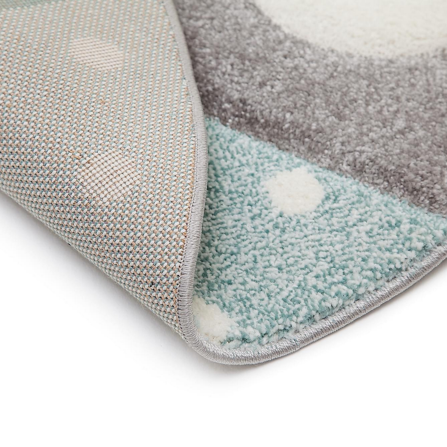 Barnmatta KM Carpets Atlas Star Turkos Rund