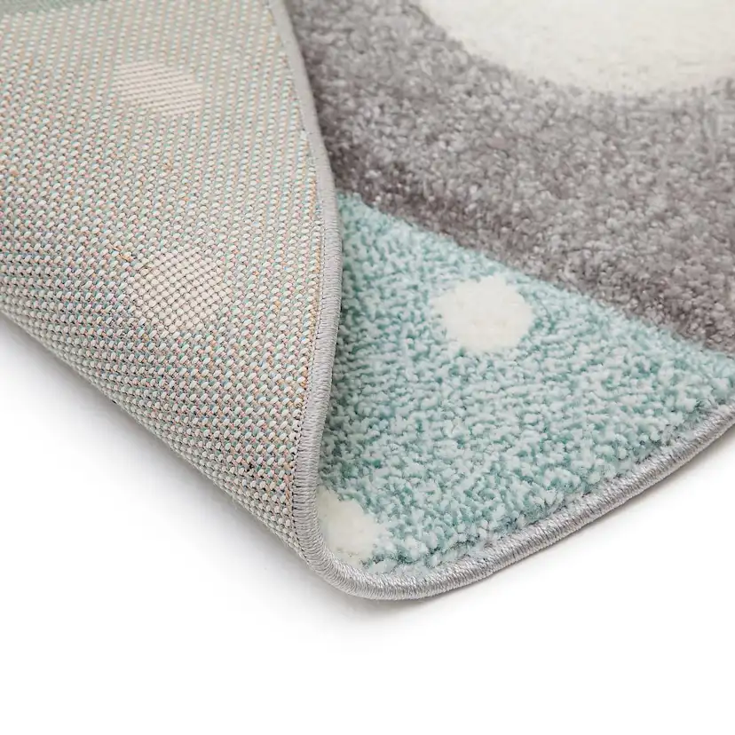 Barnmatta KM Carpets Atlas Star Turkos Rund