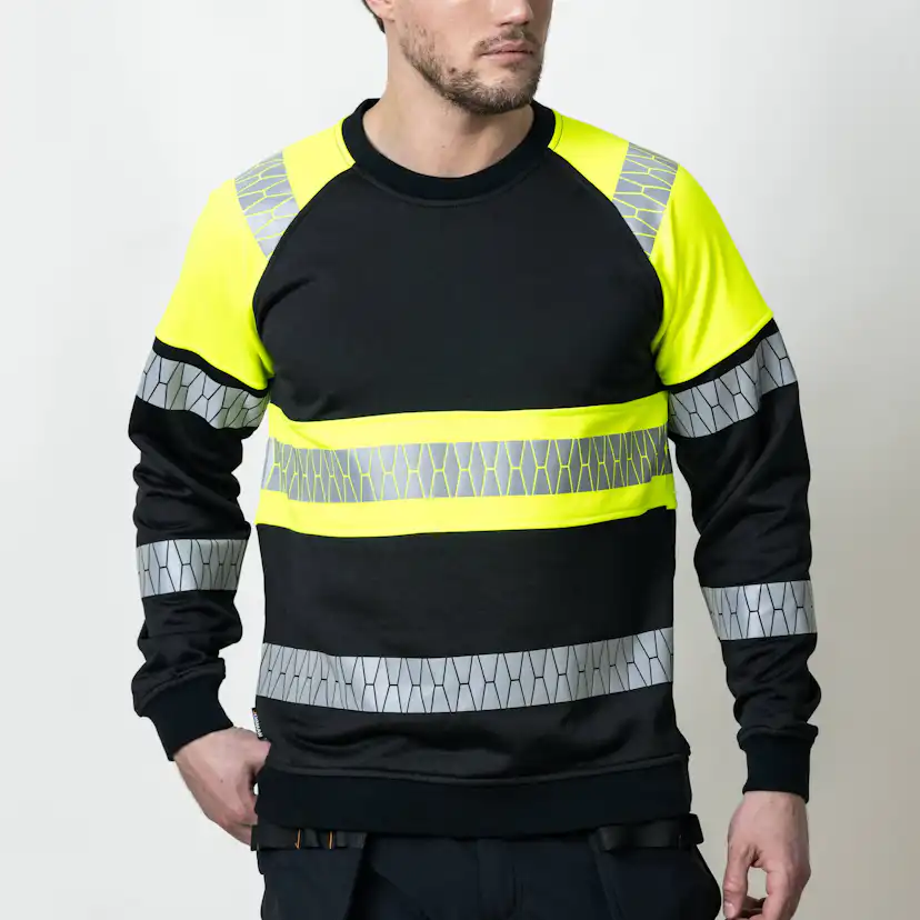 Sweatshirt Varsel Svart/Gul V M M