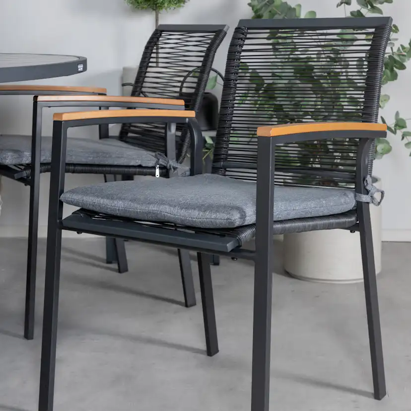 Matgrupp Utomhus Venture Home Pincy med 6 Douglas Trädgårdsstolar