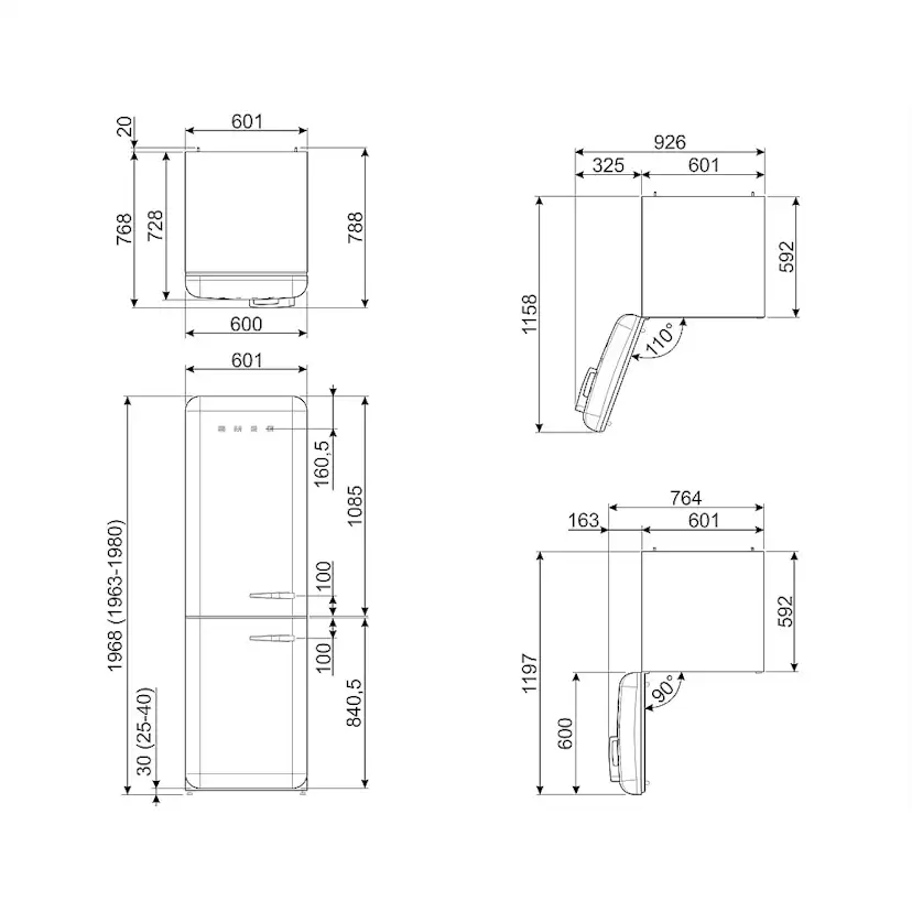 Kyl över frys SMEG FAB32LSV6
