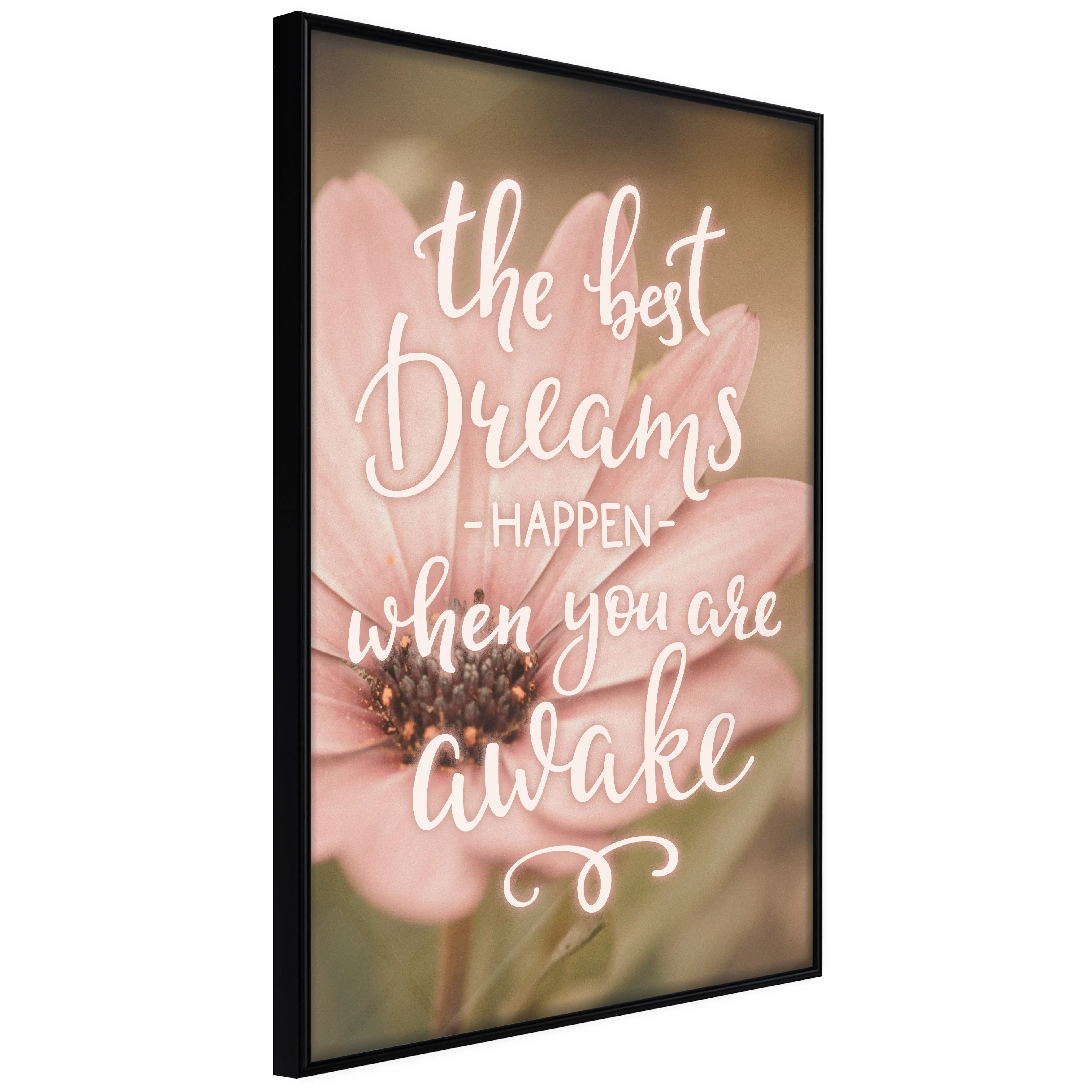 Affisch - The Best Dreams Happen When You Are Awake [Poster] Svart ram, 20x30 cm